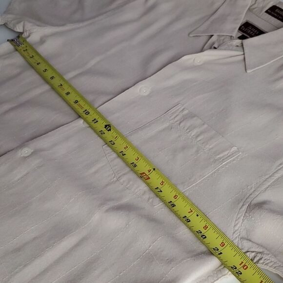 L BAMBOO JAMES TATTERSALL NATURAL KHAKI TAN LONG SLEEVE BUTTON DOWN SHIRT large - Picture 2 of 12